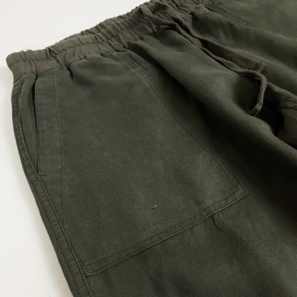 Roots Olive Green Linen Cotton Blend Joggers - Picture 5 of 16